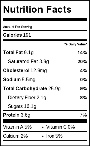 Chocolate Oatmeal No-Bake Cookies Nutrition Info