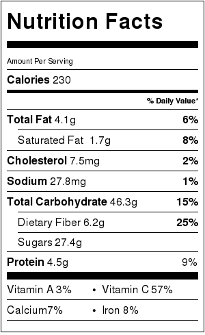 Irish Porridge Nutrition Information