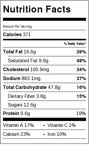 Whole Wheat Waffle - Nutrition Information