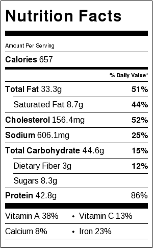 Chicken Noodle Soup with Spinach - Nutrition Information